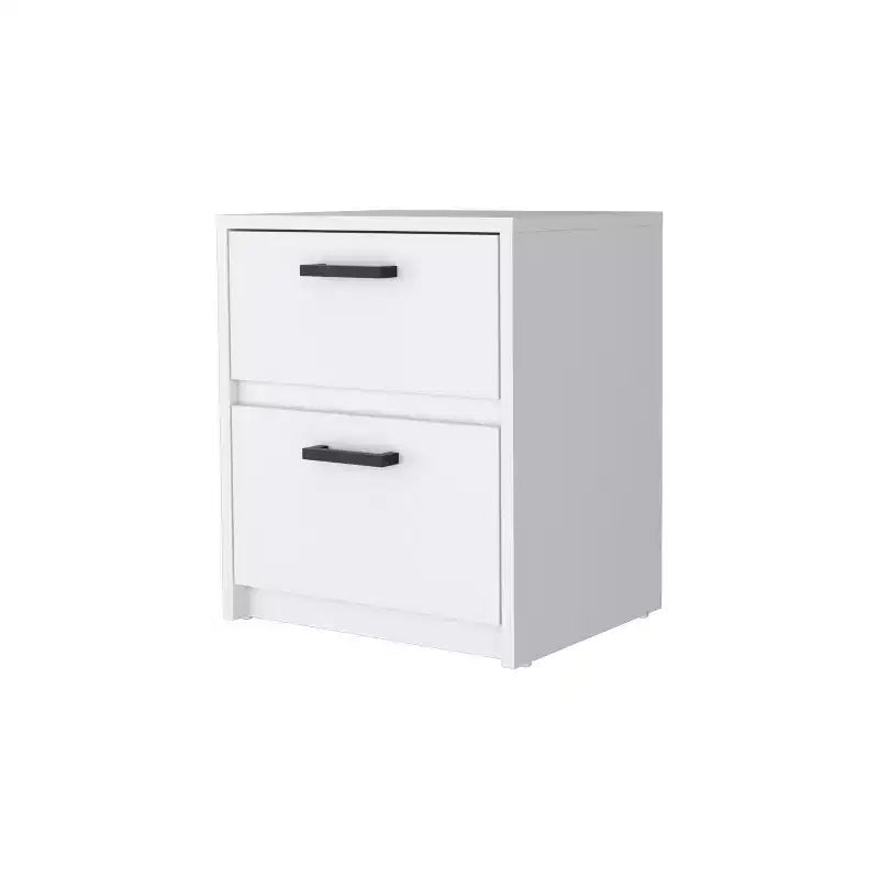 Comodino a 2 cassetti White Wood per Adulti