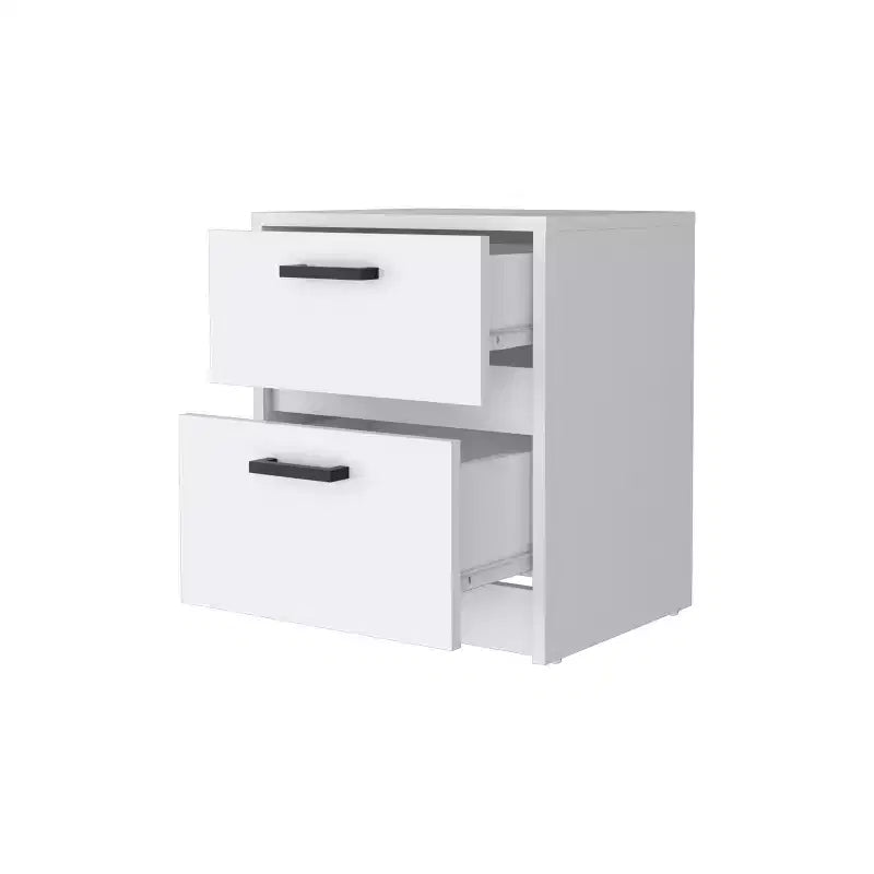 Comodino a 2 cassetti White Wood per Adulti